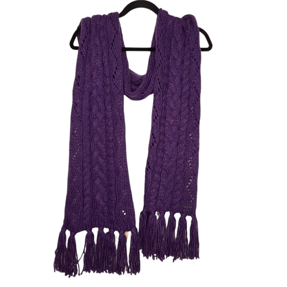 MICHAEL Michael Kors Accessories - MICHAEL Michael Kors Purple Cable Knit Scarf